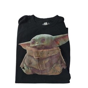 Baby Yoda Black Short Sleeve Top Size Medium M